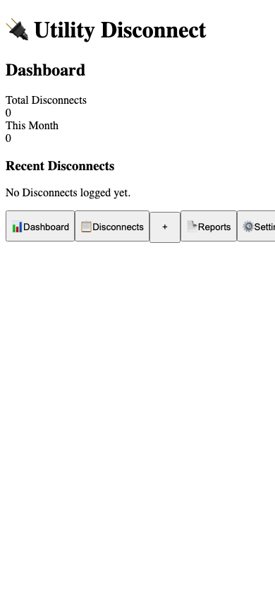 Utility Disconnect - Required Utility Disconnection Logger Pro export example